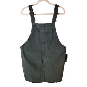 Dark Gray Denim Mini Dress Overalls